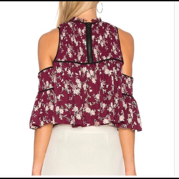 🔥Host Pic🔥Cinq a Sept silk cold shoulder blouse - Picture 3 of 12